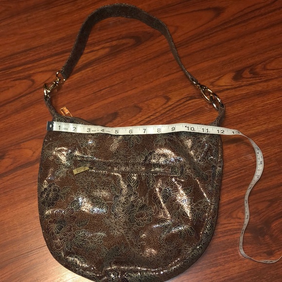 VINTAGE Pinky Leather Floral Hobo Ring Bag. - Picture 10 of 13